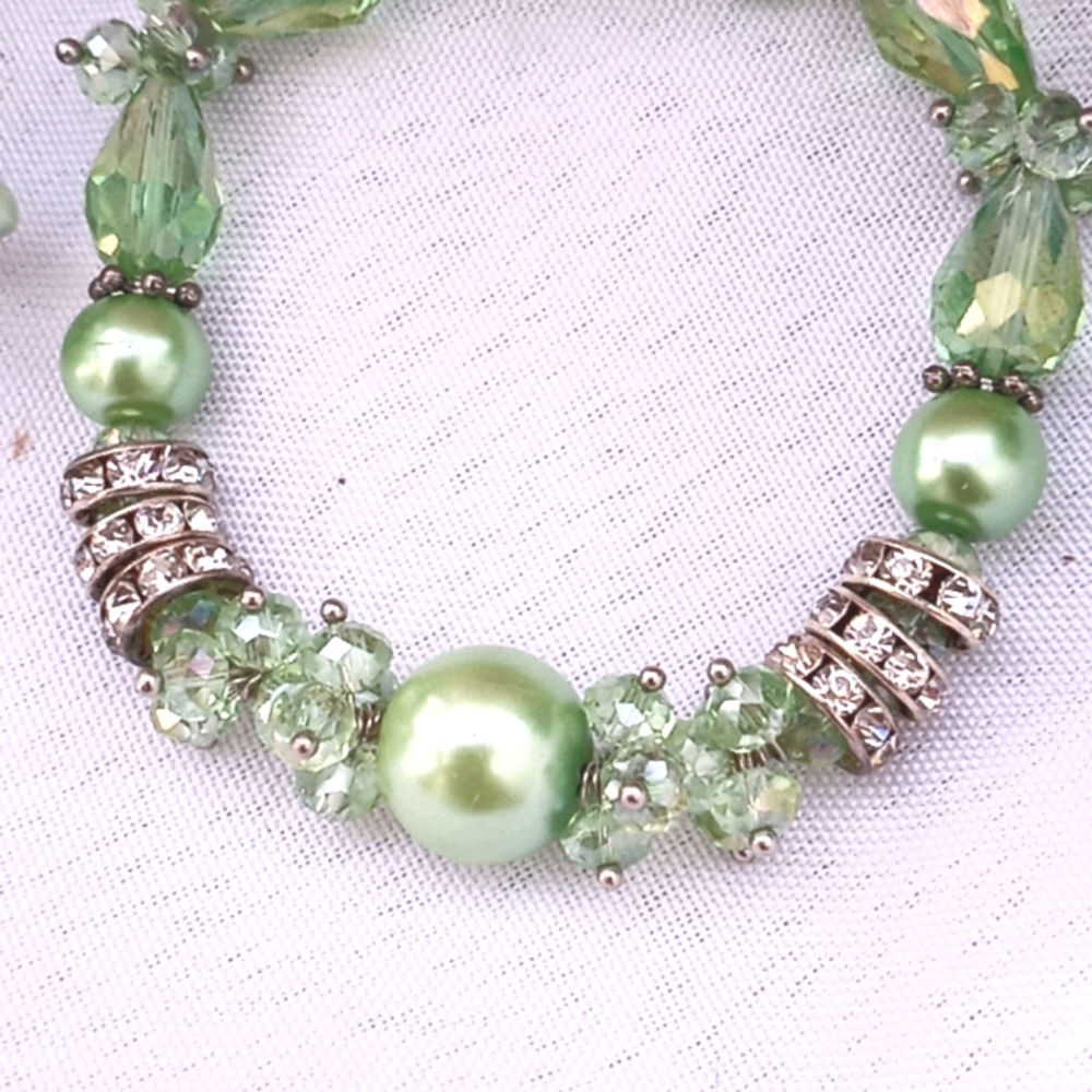 Bead & Rhinestone Bracelet - Picture 2 of 3